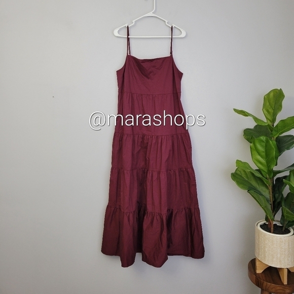 Sea New York Mena Merlot tiered midi dress - Picture 2 of 5